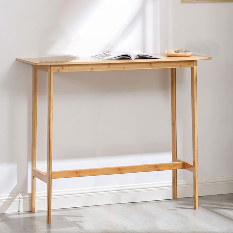 Solid Wood Bar Table Brown Trestle Base Dining Table for Kitchen Living Room Clearhalo 'Bar Furniture' 'Bar Tables' 'bar_tables' 'furn' 'furn_bar_tables' 'Furniture' 'Kitchen & Dining Furniture' 1200x1200_f8d73f23-1d0f-4624-a887-d9796318587f