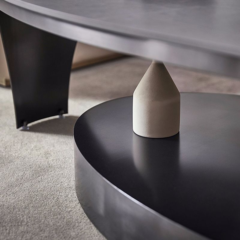 Schiefernistkaffeetisch Set Sockel Couchtisch mit 2 Schubladen