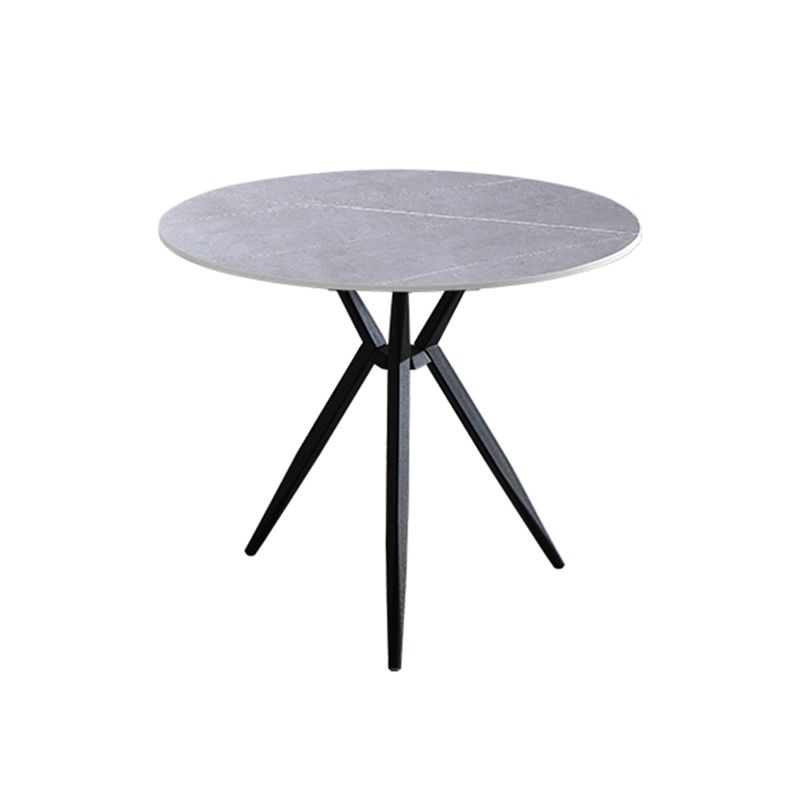 Modern Style Round Dining Table Sintered Stone Table with Metal Base for Home Use Clearhalo ' dining_table' 'Dining Tables & Seating' 'Dining Tables' 'furn' 'furn_dining_table' 'Furniture' 'furniture_dining_table' 'Kitchen & Dining Furniture' 'kitchen&dining_furn' 'kitchen' 'kitchen_dining_table' 1200x1200_f8d9b83b-f3c4-4a7b-986b-757a2ad27d36