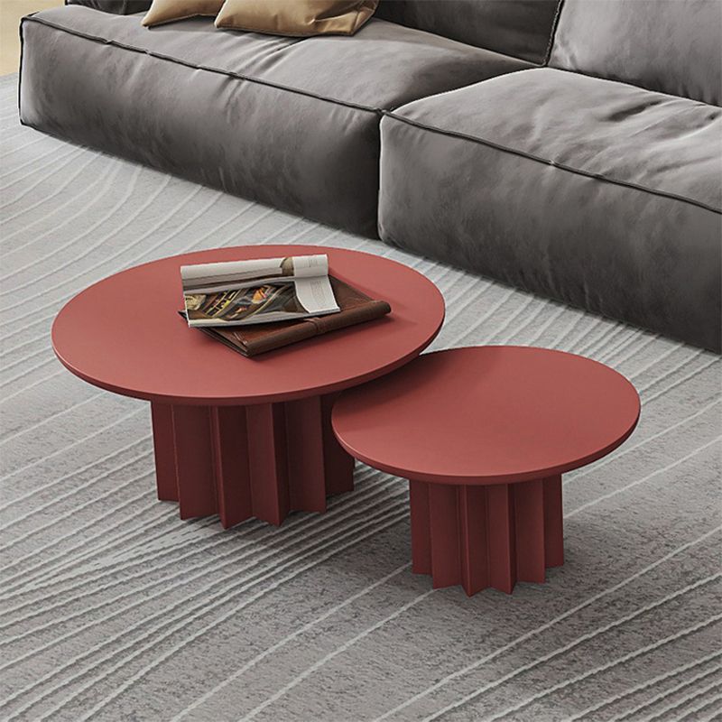 ソリッドウッドブルー/ホワイト/グリーン/ブラックシングルフットベースデザインラウンドコーヒーテーブル