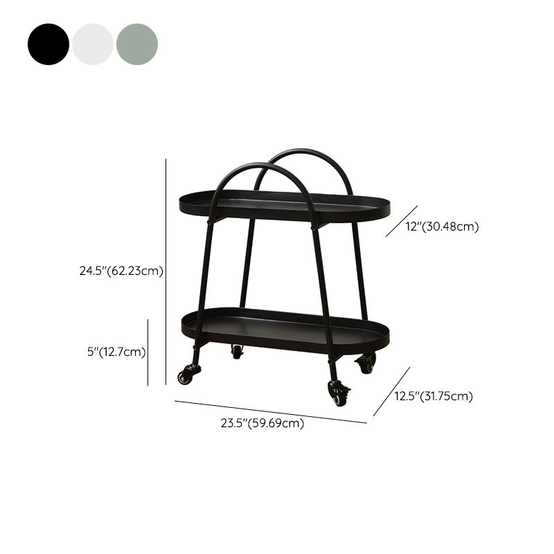 Tavolo da goccia a doppio livello del vassoio contemporaneo tavolo da diapositiva ovale con archiviazione