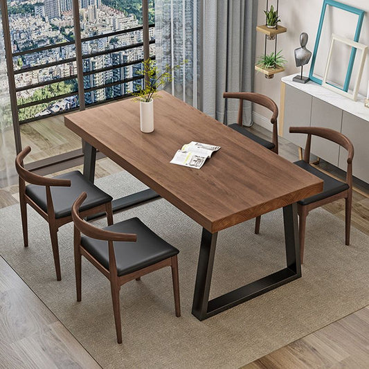 Industrial Pine Wood Dining Table Set 1/2/5 Pieces Dinette Set for Kitchen
