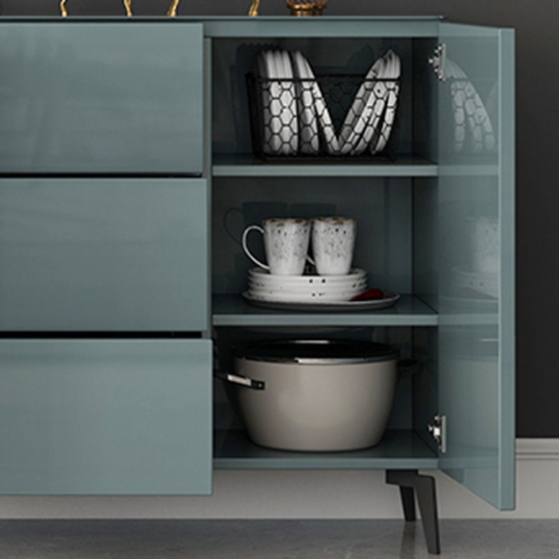 Contemporary Accent Cabinet Square Side Cabinet With Glass Top Clearhalo 'Cabinets & Chests' 'cabinets_chests' 'furn' 'furn_cabinets_chests' 'Furniture' 'Living Room Furniture' 1200x1200_f8e1ebad-1816-4a7d-af15-64cf0addd9c2