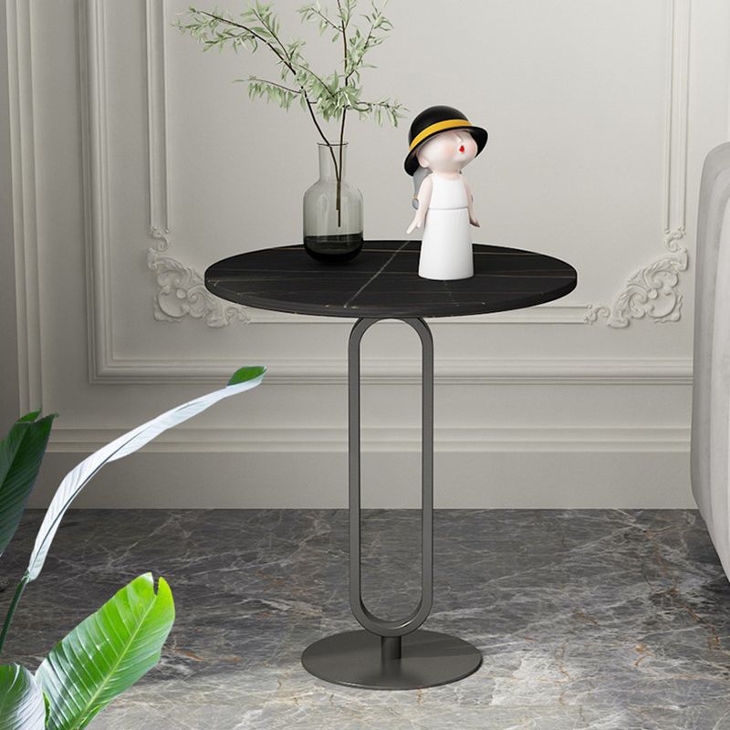 Tabella laterale di pietra rotonda del piedistallo 21.65 "alto // tavolo da estremità bianca