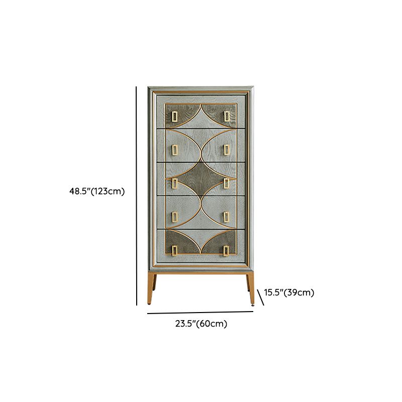 Cassa in legno di stoccaggio in stile glam con cassetti a chiusura morbida per la casa