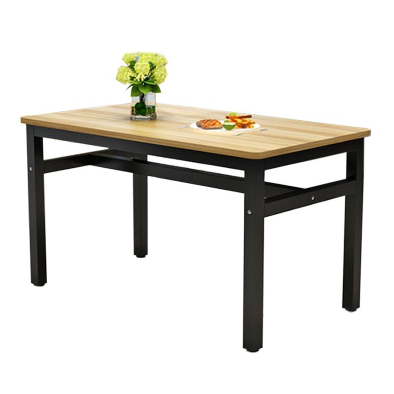 Moderne rechthoekige houten eettafel metalen poten voor eetkamer