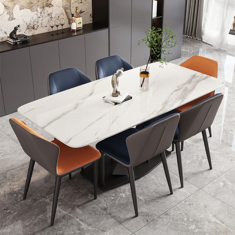 Industrial Dining Room Table Stone Rectangle Dinette Table for Dining Room Clearhalo 'Dining Tables & Seating' 'Dining Tables' 'dining_table' 'furn' 'furn_dining_table' 'Furniture' 'Kitchen & Dining Furniture' 1200x1200_f8e8bdb9-7654-4ad2-8db2-ba4251f9df02