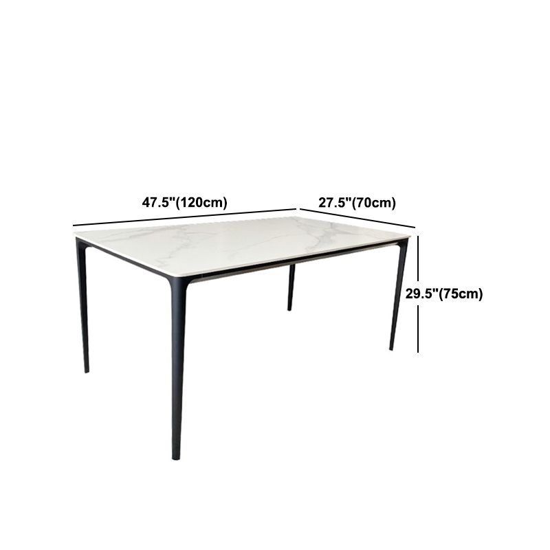 Table à manger rectangle Table à manger moderne en pierre blanche pour la maison