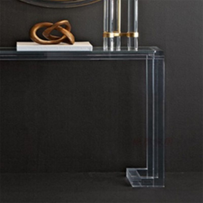 Tavolo di accento rettangolo acrilico moderno tavolo da console a 1 scaffale per sala