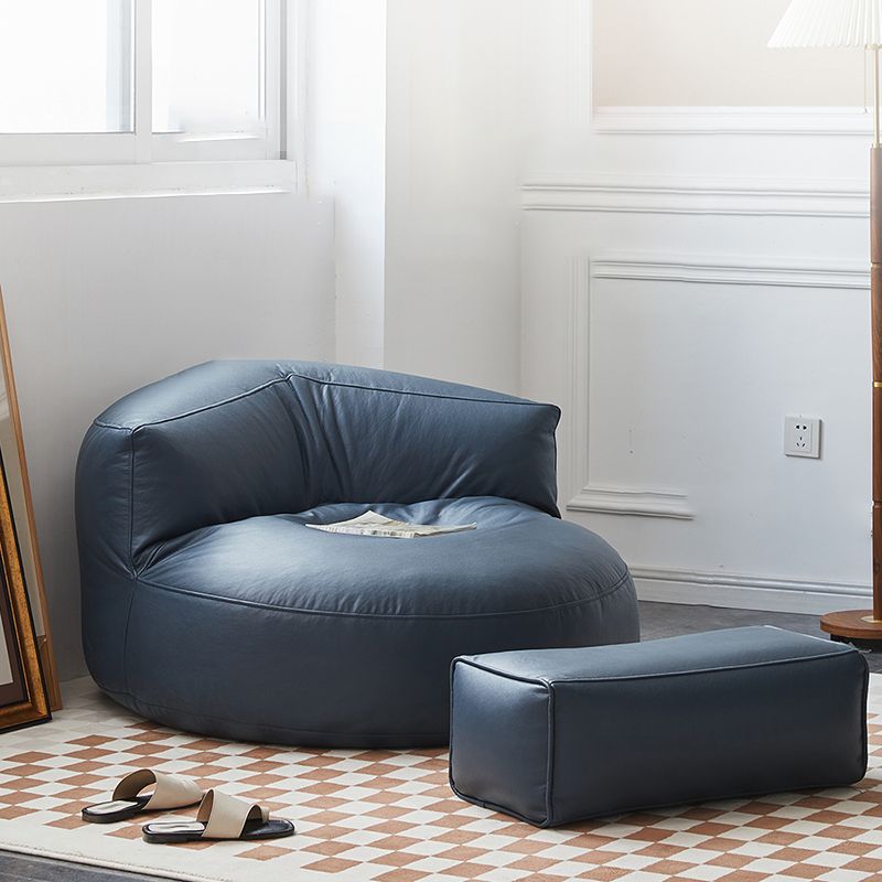 Modern Fixed Back Chair Solid Color Faux Leather Armless Chair