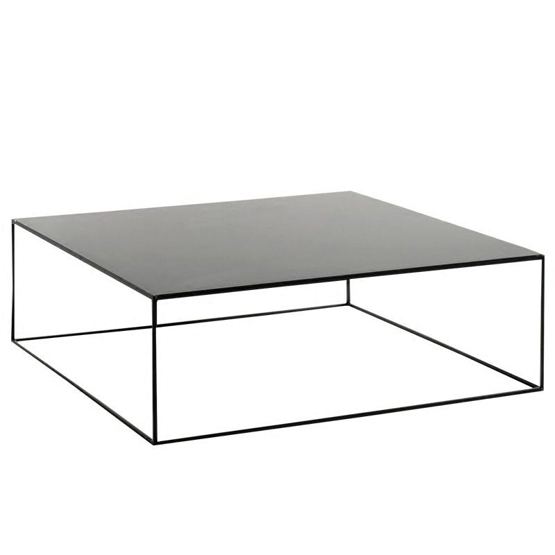 Mid-Century Modern Iron Square Coffee Table with Frame Base Coffee Table Clearhalo 'Coffee & Accent Tables' 'Coffee Tables' 'coffee_tables' 'furn' 'furn_coffee_tables' 'Furniture' 'Living Room Furniture' 1200x1200_f8eb87fa-4798-4e4f-89ad-0856e2ad432f