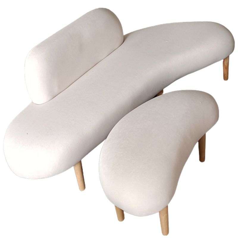 Fabric Tight Back Sectional Sofa 27.56"High Armless Sofa,White Clearhalo 'Furniture' 'furniture_sectionals' 'Living Room Furniture' 'Sectionals' 1200x1200_f8eb96fc-0e29-423f-bb3e-1fe333e65e0f