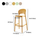 Modern Backrest Armless Counter Stool Plastic Stackable Bar Stool with 4 Legs