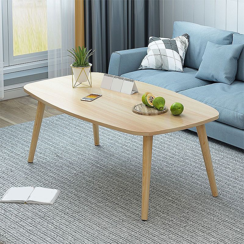 4 Legs Base Design Wood Color Solid Wood White/wood-based Panel Top Coffee Table Clearhalo 'Coffee & Accent Tables' 'Coffee Tables' 'coffee_tables' 'furn' 'furn_coffee_tables' 'Furniture' 'furniture_coffee_tables' 'Living Room Furniture' 1200x1200_f8f0f3a6-9e3b-48c1-90a9-8eb591ba67e4