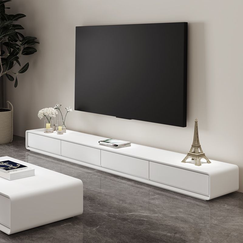 White Media Console Modern Faux Wood TV Stand Console with Drawers Clearhalo 'furn' 'furn_tv_stands_entertainment_centers' 'Furniture' 'Living Room Furniture' 'TV Stands & Entertainment Centers' 'TV Stands & Media Storage Furniture' 'tv_stands_entertainment_centers' 1200x1200_f8f15f7a-0dee-4a13-a50a-a8e7c224139c