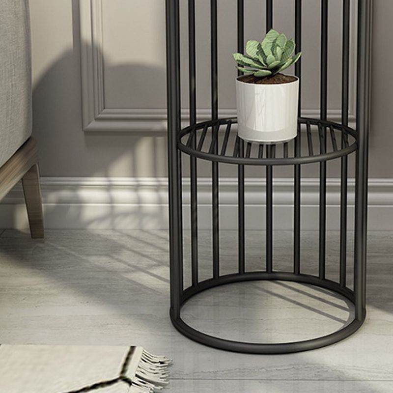 21.65 "Alto Metal Glam Nightstand de almacenamiento Abierto de almacenamiento Bedside Bedside con estantes