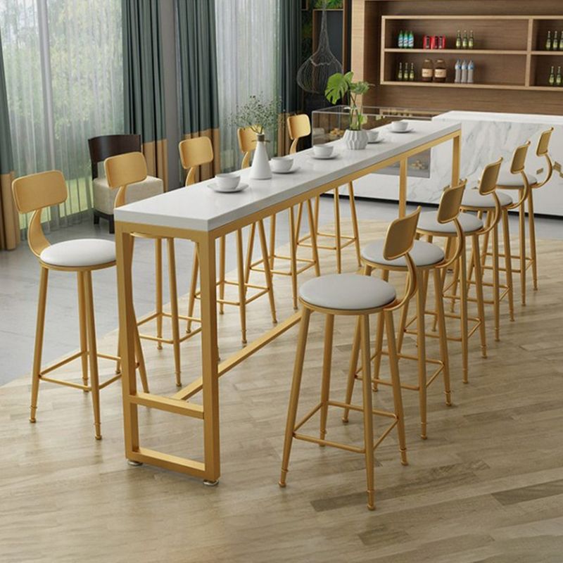 Glam Pub Table Solid Wood Rectangle Bar Table for Indoor and Breakroom