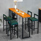 Industrial Rectangle Pub Table Set 1/3/5 Pieces Pine Wood Top Bar Table with Metal Stools Clearhalo 'Bar Furniture' 'furn' 'furn_home_bar_bar_sets' 'Furniture' 'Home Bars & Bar Sets' 'home_bar_bar_sets' 'Kitchen & Dining Furniture' 1200x1200_f8f23af3-e2cf-4b0c-a464-3f9cedb15367