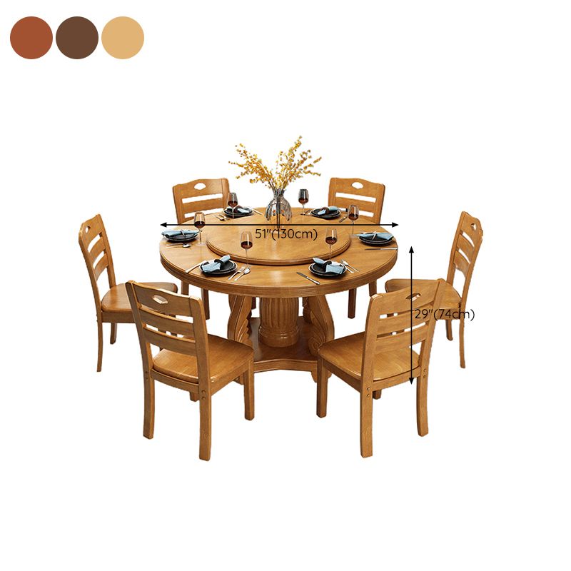 Round Solid Wood Dining Table Tradition Dining Table for Kitchen Clearhalo 'Dining Tables & Seating' 'Dining Tables' 'dining_table' 'furn' 'furn_dining_table' 'Furniture' 'Kitchen & Dining Furniture' 1200x1200_f8f2cc41-4b78-4e4d-8764-b71a5b6178c6