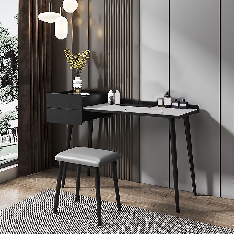 2 Storage Drawers Stone Top Vanity Table, 39.37"/47.24" W Make-up Vanity Set Clearhalo 'Bedroom Furniture' 'furn' 'furn_makeup_vanities' 'Furniture' 'Makeup Vanities' 'makeup_vanities' 1200x1200_f8f35f65-578b-4d9b-8a8e-4af8870d5d24