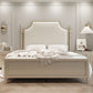 French Country Solid Wood Standard Bed Cabecero marco de cama con piernas