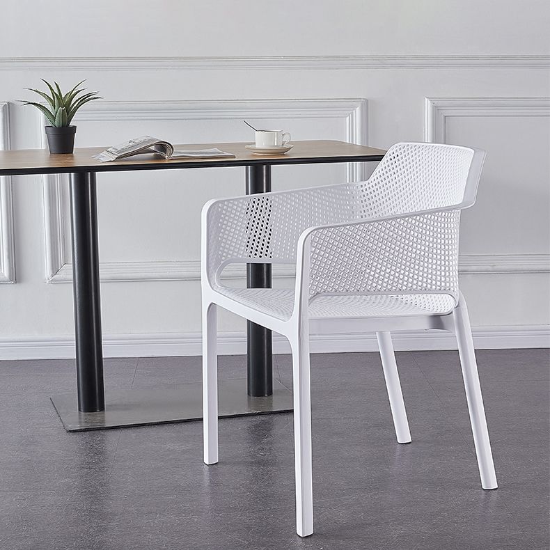 Scandinavian Plastic Dining Armchair Indoor Stackable Arm Chairs for Kitchen Clearhalo ' kitchen&dining_furn' 'Dining Chairs' 'Dining Tables & Seating' 'dining_chair' 'furn' 'furn_dining_chair' 'Furniture' 'furniture_dining_chair' 'Kitchen & Dining Furniture' 'kitchen' 1200x1200_f8f4a7e0-6698-4852-9bea-9ff806ecfdbe