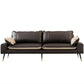 Faux Leather Pillow Top Arm Sofa with Pillow Back Cushions for Living Room