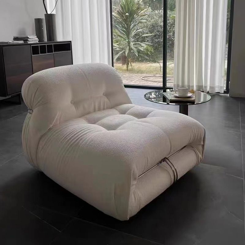 Casual armloze kussens stoelen standaard bank in wit voor bonusruimte