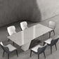 Modern Style Sintered Stone Dining Table Rectangle Table with Metal Legs for Home Use