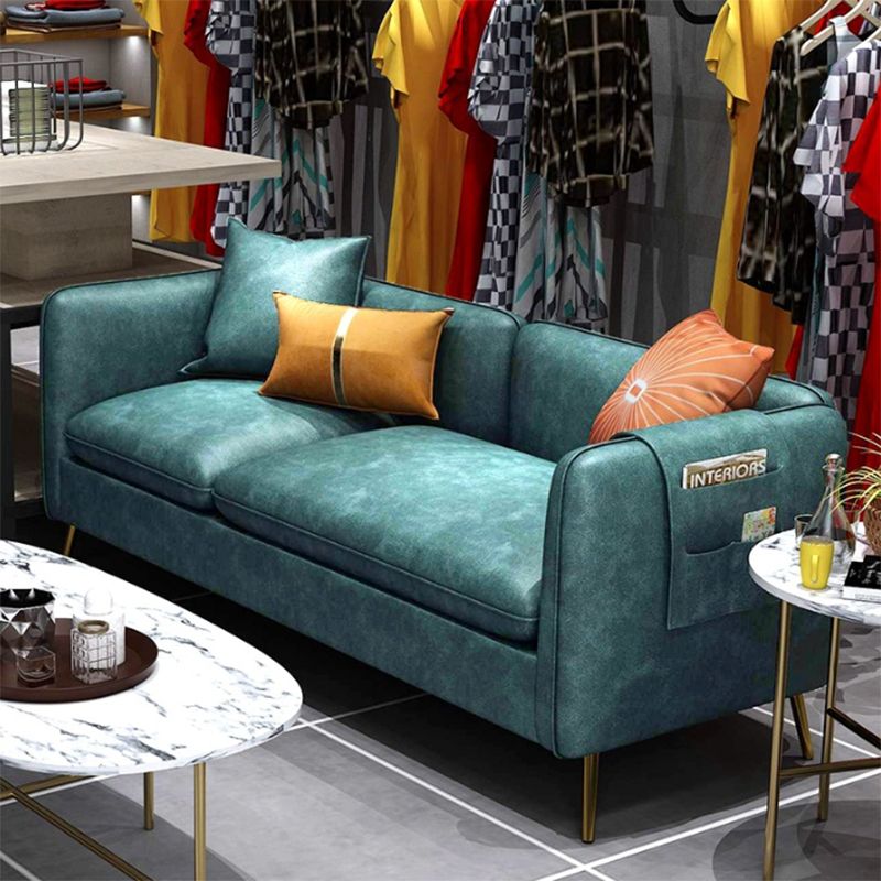 Mid-Century Modern Tuxedo Arm Sofa Faux Leather 29.92" High Seating Clearhalo 'furn' 'furn_sofas' 'Furniture' 'furniture_sofas' 'kitchen' 'kitchen_sofas' 'Living Room Furniture' 'Sofa' 'sofas' 1200x1200_f8f72bdd-d2c5-423e-a92c-4a2fa6811610