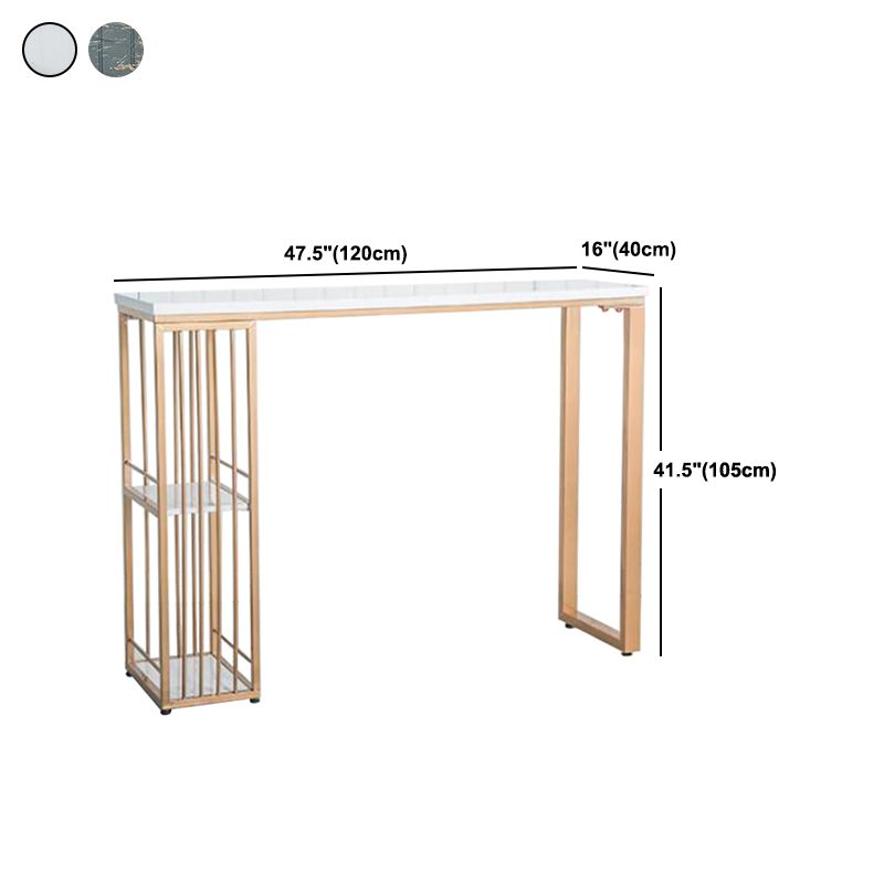 Tavolo da pub in altezza della barra del rettangolo industriale con tavolo da bar di bistrot in marmo di stoccaggio