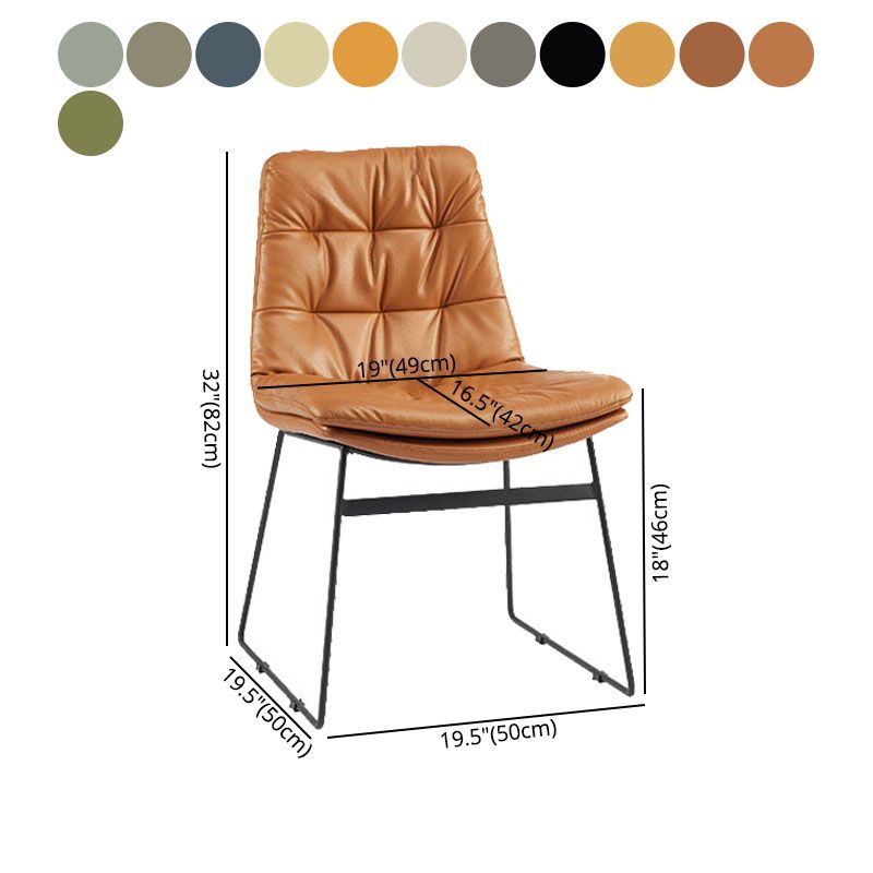 Contemporary Style Dining Chairs Kitchen Armless Side Chairs with Metal Legs (Set of 2) Clearhalo ' kitchen&dining_furn' 'Dining Chairs' 'Dining Tables & Seating' 'dining_chair' 'furn' 'furn_dining_chair' 'Furniture' 'furniture_dining_chair' 'Kitchen & Dining Furniture' 'kitchen' 1200x1200_f8f89eaa-ea63-4ee1-96d5-02430e636b11