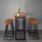 Rectangle de bar à bois massif rectangle Ensemble de table de comptoir 1/7 pièces avec tabourets sans dos