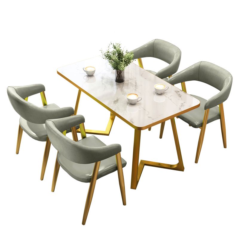 Glam 1/2/5 Pieces Dining Set Stone Geometry Wood Dining Table for Dining Room Clearhalo 'Dining Room Sets' 'Dining Tables & Seating' 'dining_room_set' 'furn' 'furn_dining_room_set' 'Furniture' 'furniture_dining_room_set' 'Kitchen & Dining Furniture' 'kitchen&dining_furn' 'kitchen' 1200x1200_f8faeaac-ed44-4c7d-a285-16ce181fc894