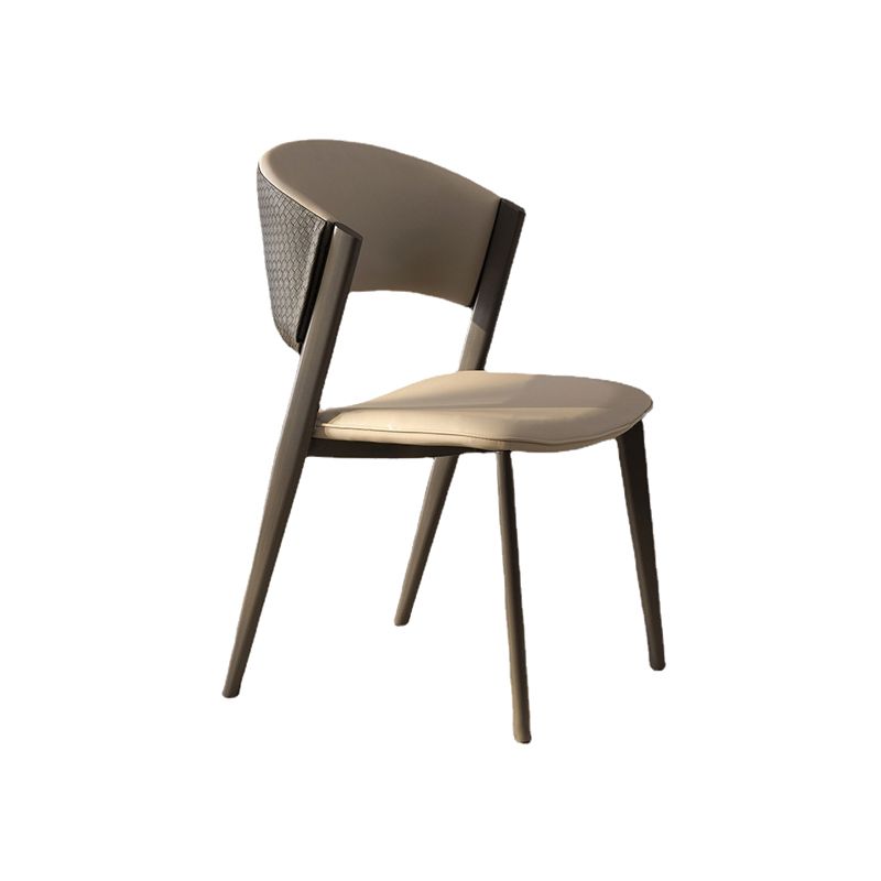 ダイニングルーム布張りの椅子ホームオープンバックフェイクレザーダイニングチェア