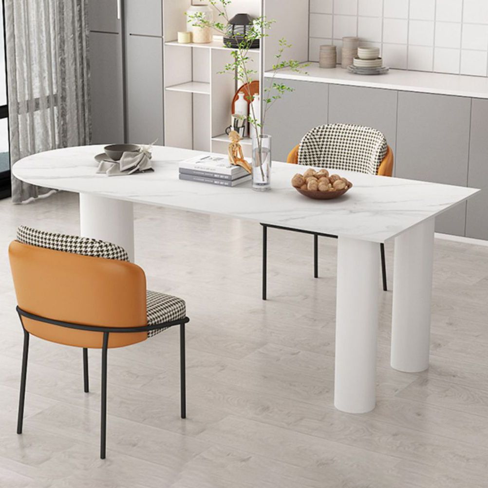 Free Form Dining Table Modern Sintered Stone Top Iron Base Table Clearhalo 'Dining Tables & Seating' 'Dining Tables' 'dining_table' 'furn' 'furn_dining_table' 'Furniture' 'Kitchen & Dining Furniture' 1200x1200_f8fca01a-5380-4f78-8eb4-8e176570d319