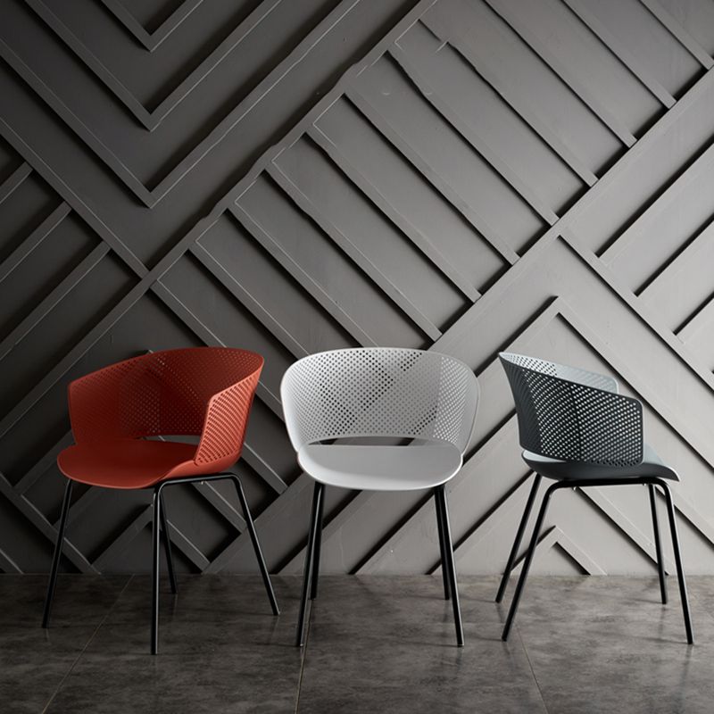 Contemporary Style Plastic Dining Armless Chair Open Back Dining Side Chair for Home Clearhalo ' kitchen&dining_furn' 'Dining Chairs' 'Dining Tables & Seating' 'dining_chair' 'furn' 'furn_dining_chair' 'Furniture' 'furniture_dining_chair' 'Kitchen & Dining Furniture' 'kitchen' 1200x1200_f8ff2460-59bb-4d49-a66c-33bb7670ae19