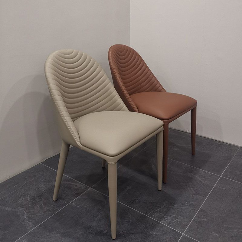 Leather Parsons Chair Modern Furniture in Matte Finish for Indoor Clearhalo 'Dining Chairs' 'Dining Tables & Seating' 'dining_chair' 'furn' 'furn_dining_chair' 'Furniture' 'Kitchen & Dining Furniture' 1200x1200_f900077d-cfd9-4605-9dfb-a6644a1c2fd3