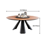 Round Folding Table in Brown Modern Solid Wood Convertible Dining Table Clearhalo 'Dining Tables & Seating' 'Dining Tables' 'dining_table' 'Furniture' 'furniture_dining_table' 'Kitchen & Dining Furniture' 'kitchen' 'kitchen_dining_table' 1200x1200_f900738b-8b32-4672-bfa0-e5dd539d0b1d