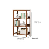 Modern Brown Vertical Book Shelf Bamboo Etagere Open Plank voor thuis