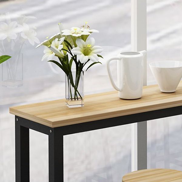 Black and Natural Bistro Accent Dining Table Wood and Metal Cocktail Bar Table Clearhalo 'Bar Furniture' 'Bar Tables' 'bar_tables' 'furn' 'furn_bar_tables' 'Furniture' 'furniture_bar_tables' 'Kitchen & Dining Furniture' 'kitchen&dining_furn' 'kitchen' 1200x1200_f901e197-f320-4bc5-a666-ff0e93d250e8