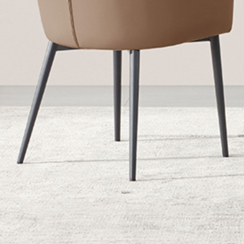 Modern Style Dining Chair Leather Low Back Side Chair for Dining Room