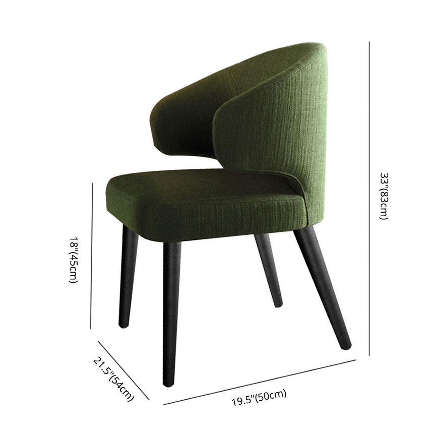 Glam Style Upholstered Side Chair Solid Back Chair with 4 Black Finish Legs Clearhalo ' kitchen&dining_furn' 'Dining Chairs' 'Dining Tables & Seating' 'dining_chair' 'furn' 'furn_dining_chair' 'Furniture' 'furniture_dining_chair' 'Kitchen & Dining Furniture' 'kitchen' 1200x1200_f903a6c9-c142-4ad4-bff8-b060e080fb96