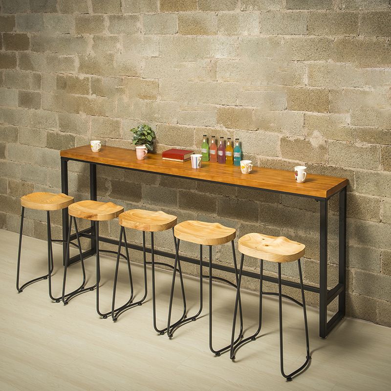 Industrial Solid Wood Bar Table Rectangle Dining Table for Kitchen Living Room Clearhalo 'Bar Furniture' 'Bar Tables' 'bar_tables' 'furn' 'furn_bar_tables' 'Furniture' 'Kitchen & Dining Furniture' 1200x1200_f9040259-a48e-4a4e-b60e-a50e1e5fbc17