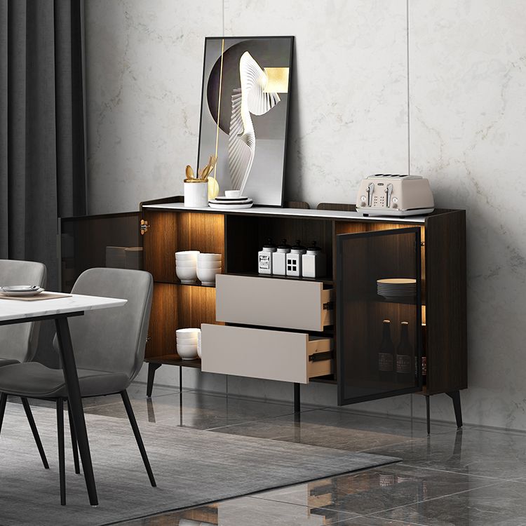 Scheda laterale in stile moderno con cassetti e sideboard di archiviazione per sala da pranzo