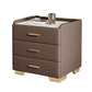 Stone Bed Nightstand Modern Bedside Cabinet with 3 Drawers for Living Room