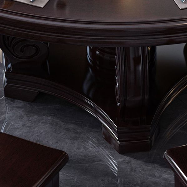 Solid Wood Dining Table Traditional Round Dinner Table for Dining Room Clearhalo 'Dining Tables & Seating' 'Dining Tables' 'dining_table' 'furn' 'furn_dining_table' 'Furniture' 'Kitchen & Dining Furniture' 1200x1200_f9053703-7375-4d6c-9ddd-28f2ff914d88