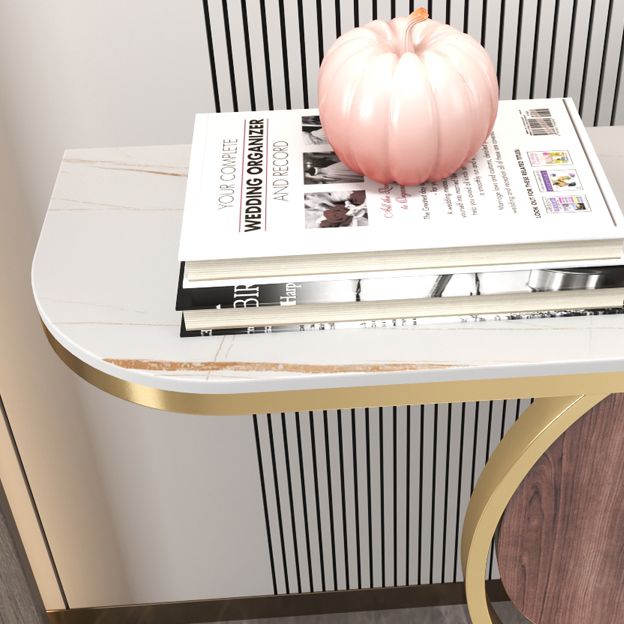 Glam Half Moon Console Sofa Tafel Antieke afwerking Console Accenttabel