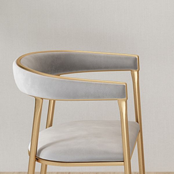 Flannelette Scandinavian Beauty Salon Arm Chair Open Matte Finish Dining Chair Clearhalo ' kitchen&dining_furn' 'Dining Chairs' 'Dining Tables & Seating' 'dining_chair' 'furn' 'furn_dining_chair' 'Furniture' 'furniture_dining_chair' 'Kitchen & Dining Furniture' 'kitchen' 1200x1200_f9060ba9-c497-4d63-bf33-8a910300aa47