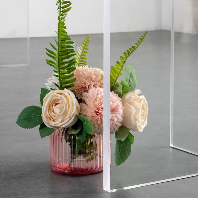 Holz Top Esstisch Set mit Acrylbasi